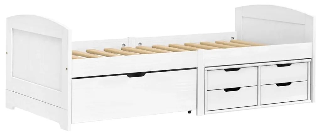 IRUN fehér tömör fenyőfa kanapéágy 5 fiókkal 90 x 200 cm