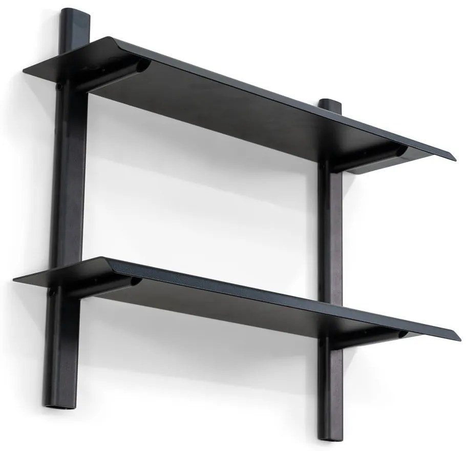 Fekete többszintes fém fali polc 60 cm Hola – Spinder Design