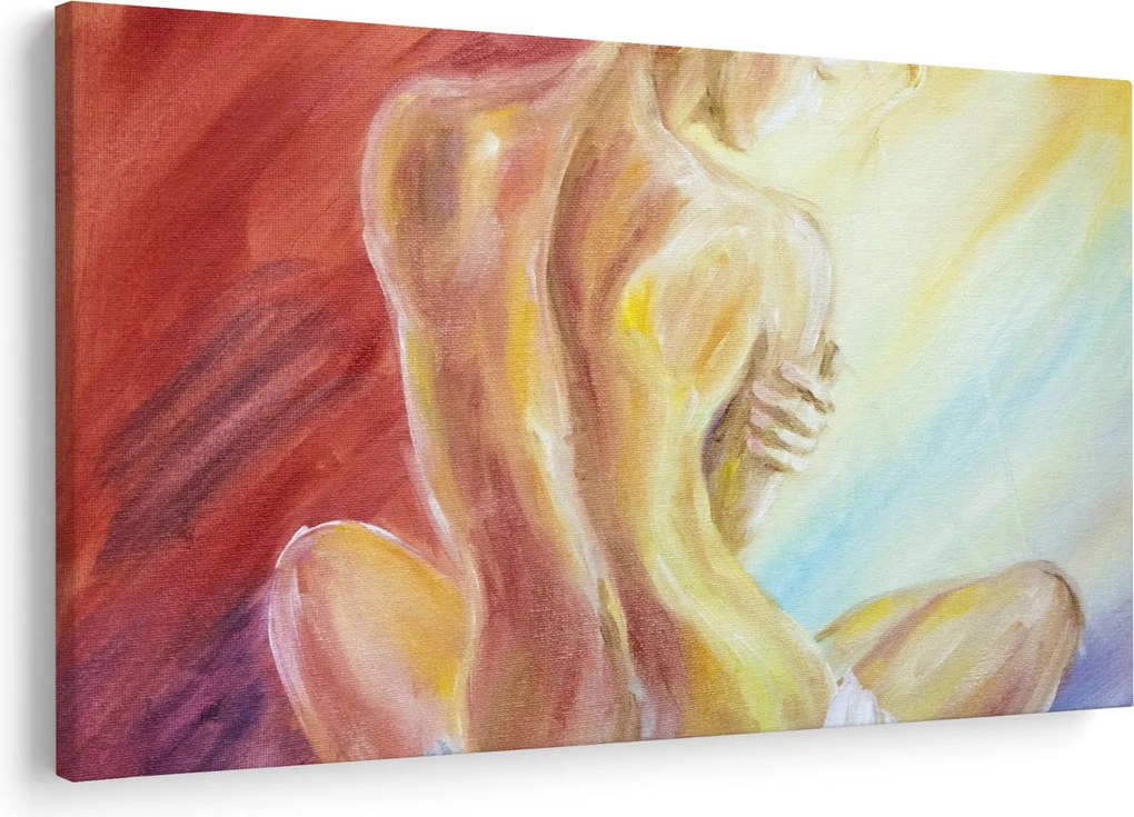 Pihenő nő képe, olajfestmény (90x60 cm)