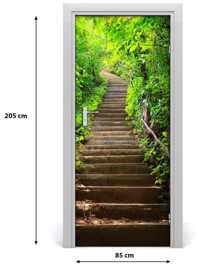 Ajtóposzter öntapadós Lépcsők az erdő 95x205 cm