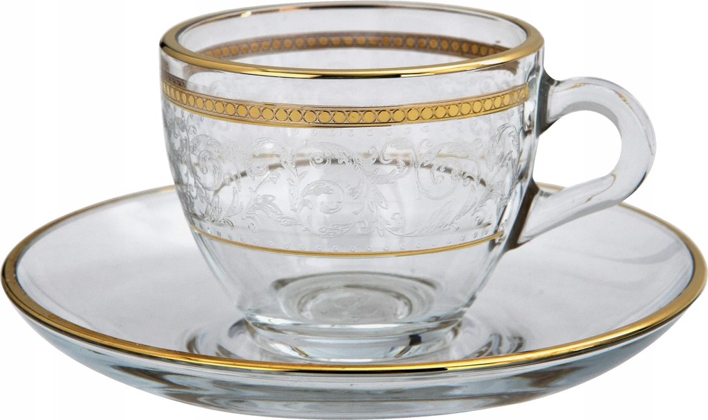 2 db-os eszpresszó csésze szett 60ml csészealj Dolce Vita Gold Anyák napja