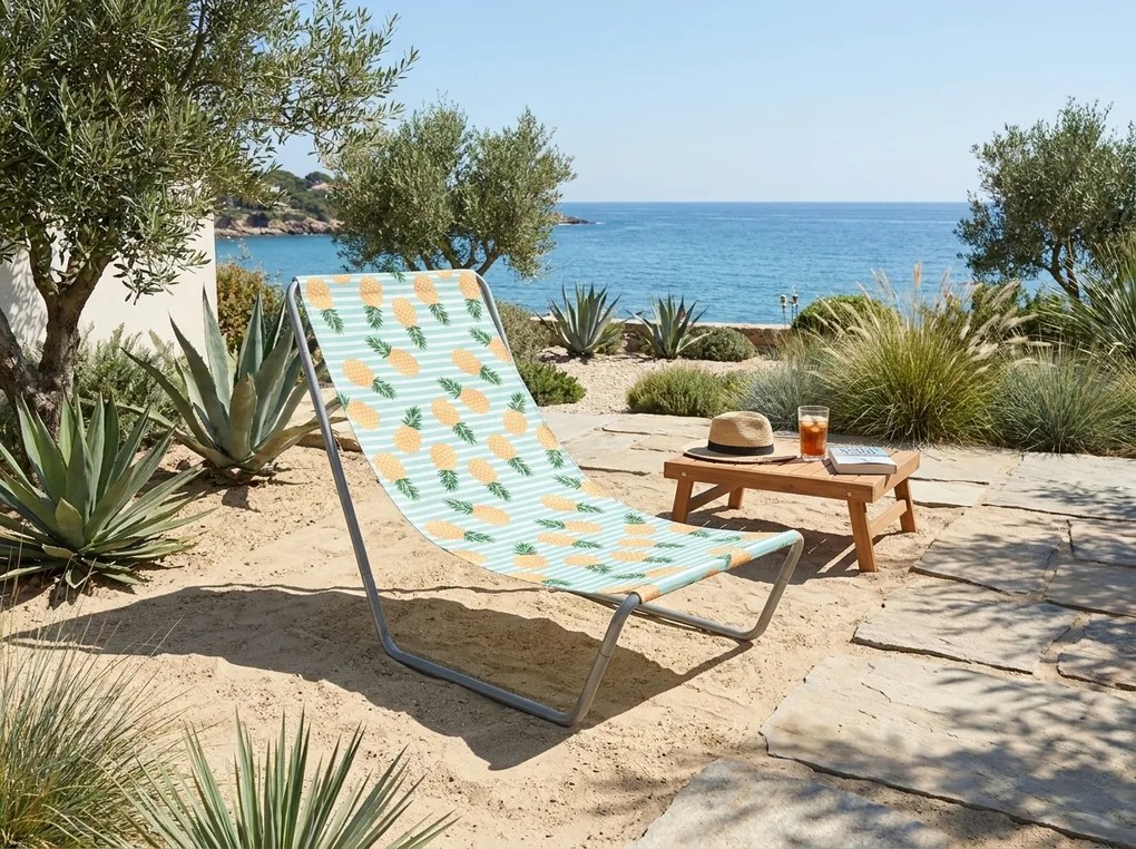 Összecsukható strandnyugágy SAND PINEAPPLE, színes