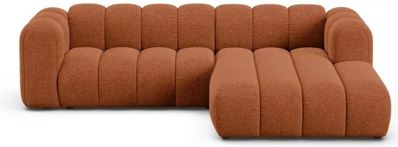 Téglavörös zsenília sarokkanapé (jobb oldali-heverő résszel) Lupine – Micadoni