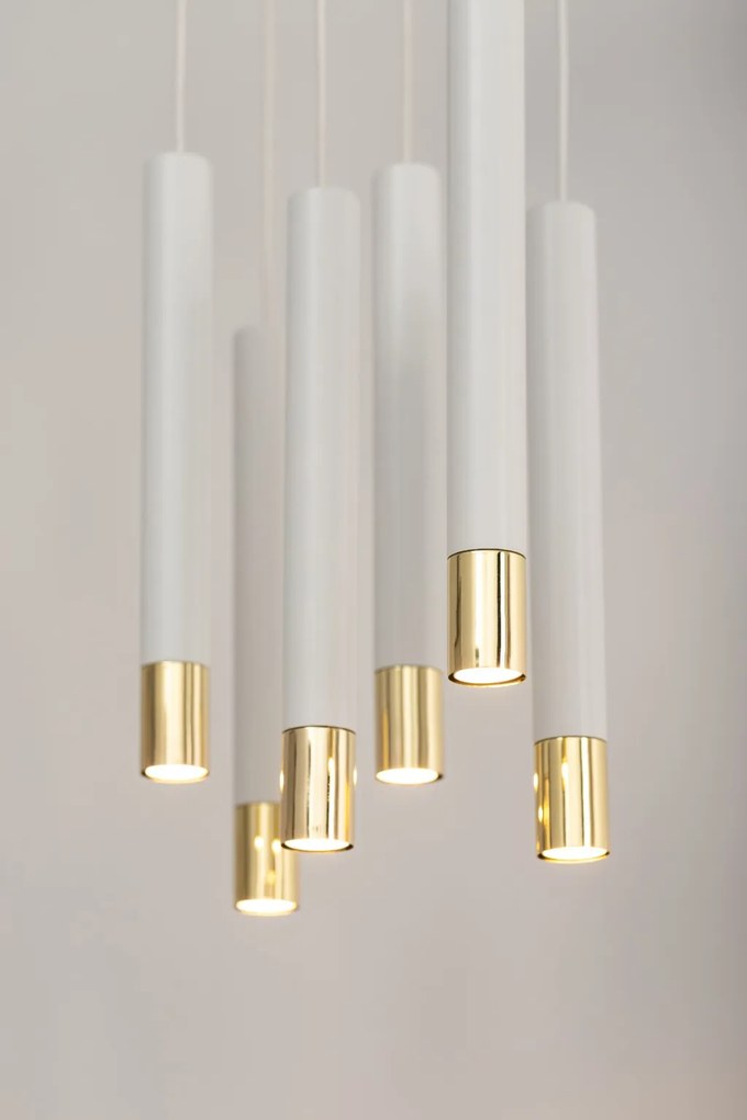 SIGMA LIGHTING 33390 SOPEL Hengeres Függesztett Lámpa Fehér, Arany GU11 IP20