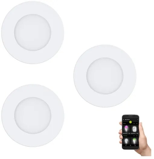 Eglo 31741 - SZETT 3xLED Fényerőszabályozható lámpatest FUEVA-Z LED/2,8W/230V IP44 fehér