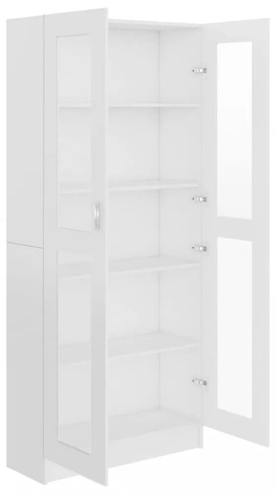 fehér szerelt fa vitrinszekrény 82,5 x 30,5 x 185,5 cm