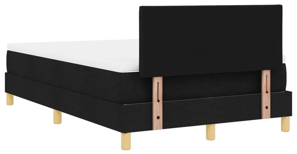 Box Spring Ágy Matrac és LED Fekete 120x200 cm Szövet