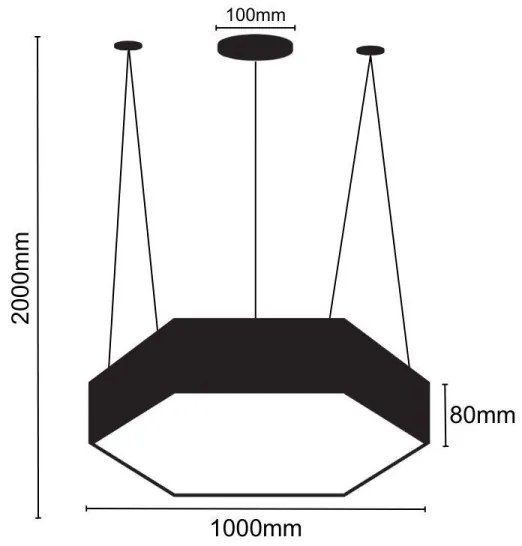 LED Csillár zsinóron LED/100W/230V 4000K átm. 100 cm