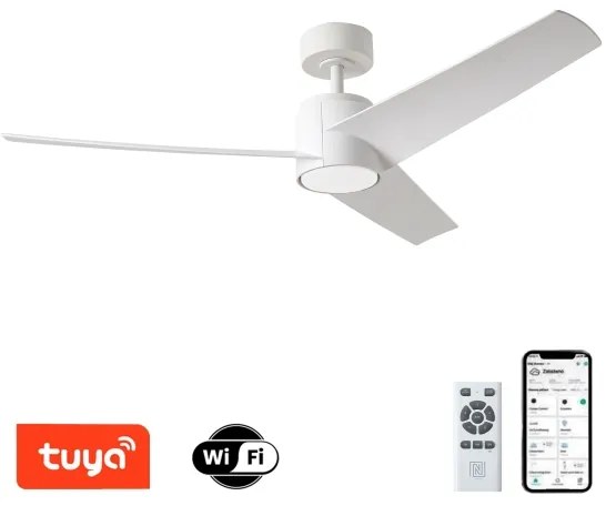 ZEVENTI - LED mennyezeti ventilátor ORVIETO LED/18W/230V Wi-Fi Tuya fehér + távirányító