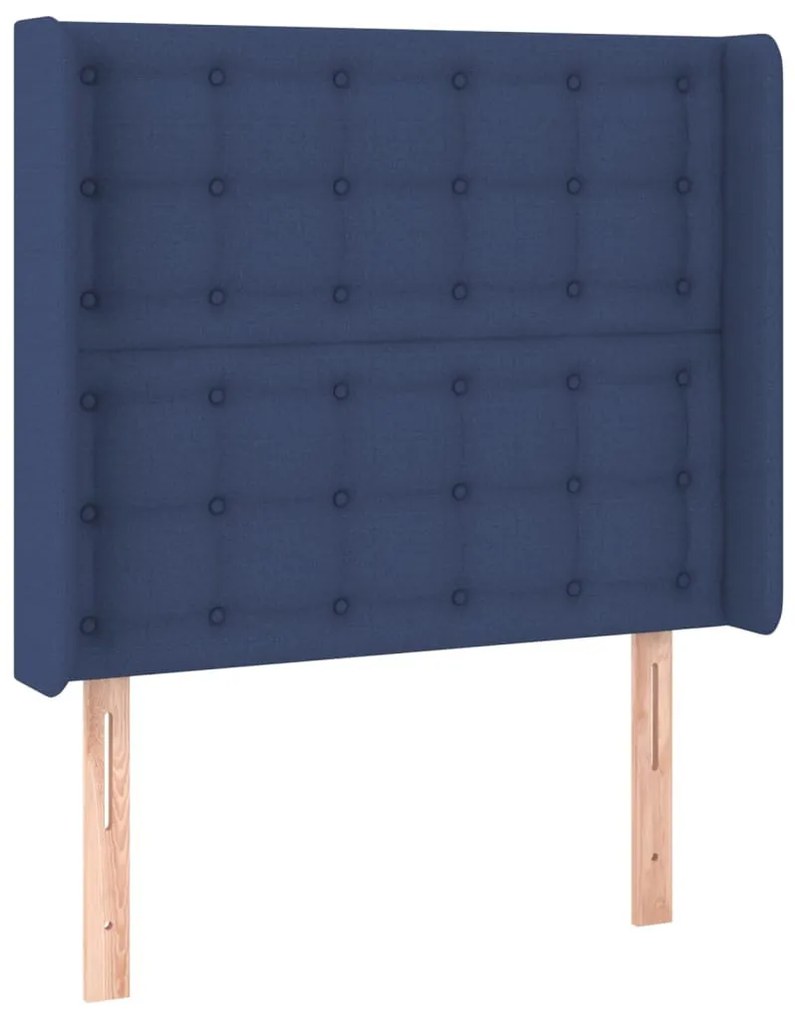 kék szövet LED-es fejtámla 93x16x118/128 cm
