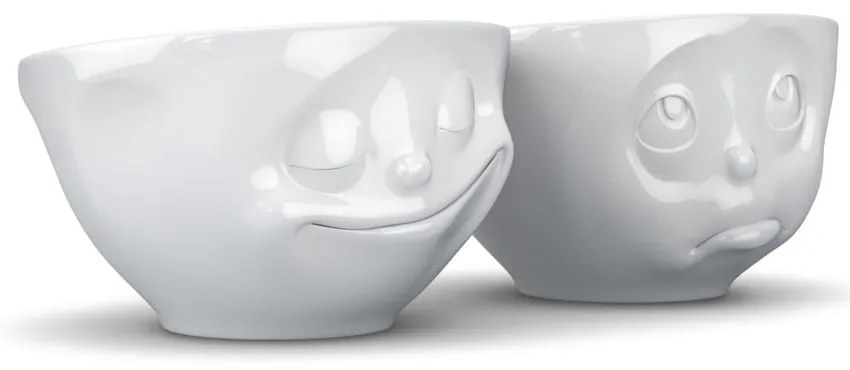 2 db fehér 'boldog' porcelán tálka, 200 ml - 58products