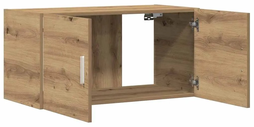 kézműves tölgy színű szerelt fa faliszekrény 80 x 39 x 40 cm