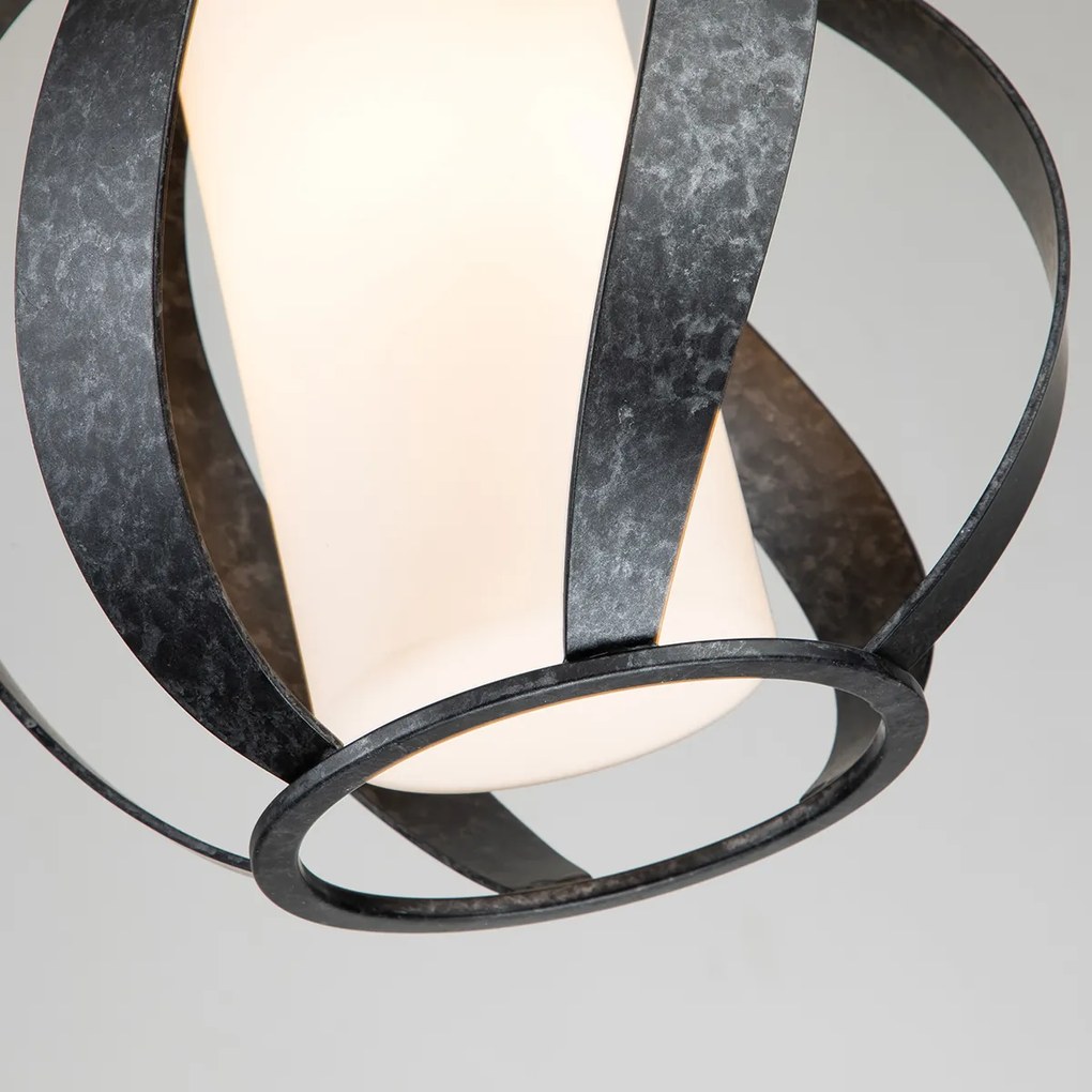 Quintiesse klasszikus loft vintage kültéri függeszték blacksmith fekete opál elsqnblacksmithpobk IP44