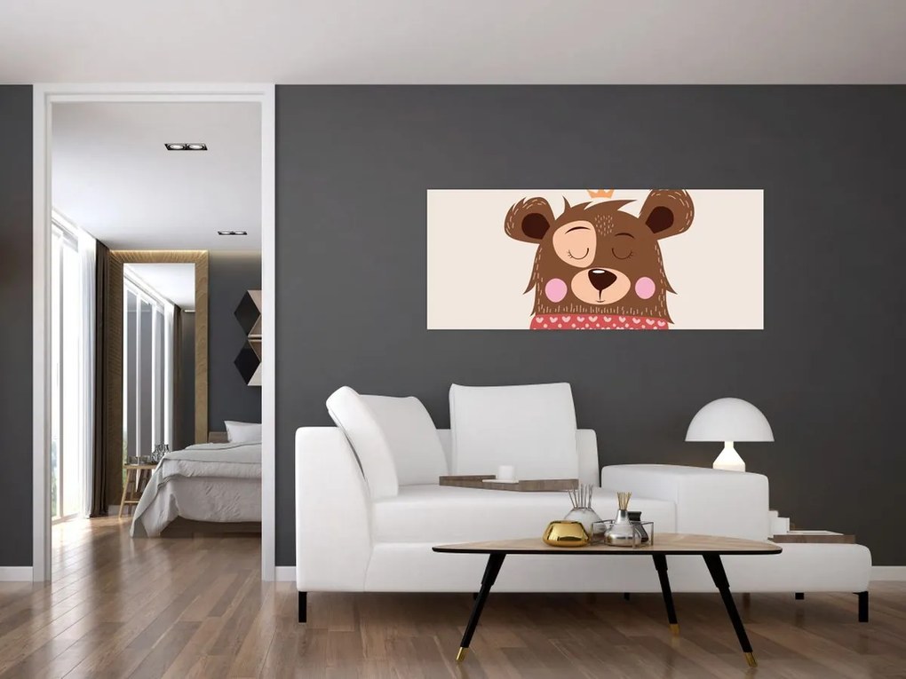 Kép - Teddy maci piros sállal (120x50 cm)