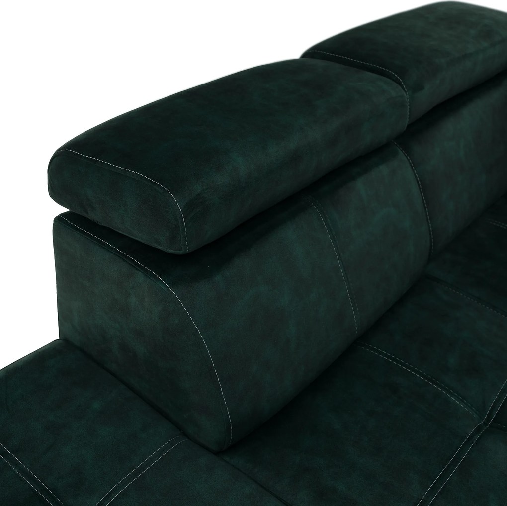 Ülőgarnitúra, smaragdzöld, balos, MALAGA BIG