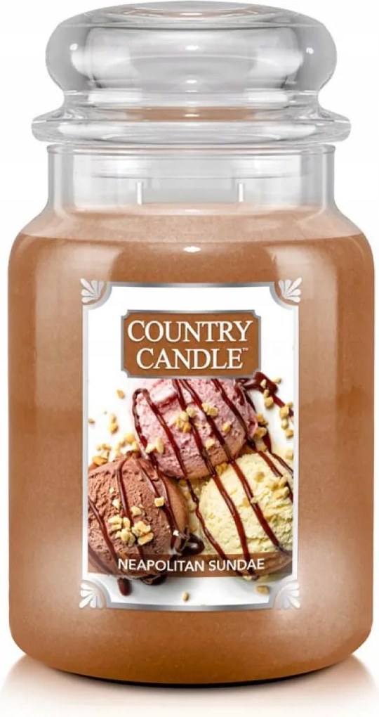 Neapolitan Sundae Country Candle Nagy befőttesüveg (680g) 2 kanóc