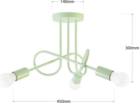 Felületre szerelhető csillár OXFORD 3xE27/15W/230V zöld