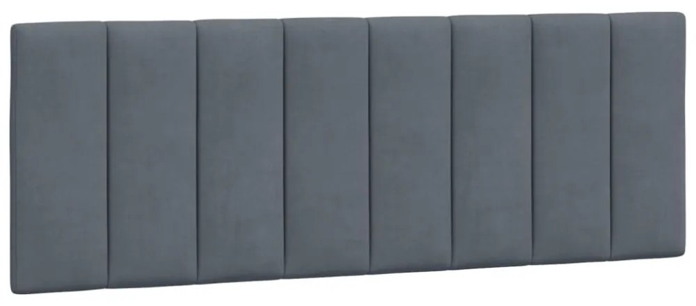 sötétszürke bársony ágykeret LED-világítással 140 x 200 cm