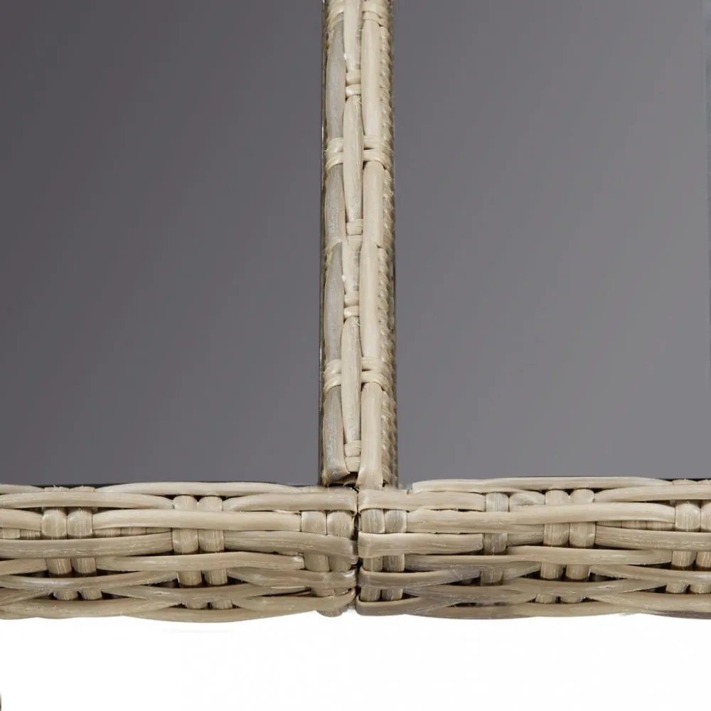 barna üveg és polyrattan kerti étkezőasztal 200 x 100 x 74 cm