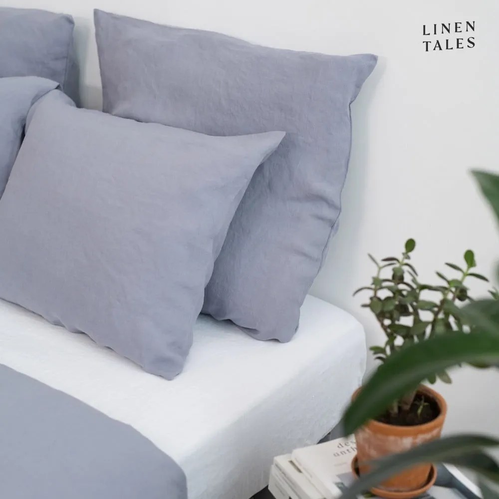 Világosszürke kétszemélyes kenderrost ágyneműhuzat 200x200 cm – Linen Tales