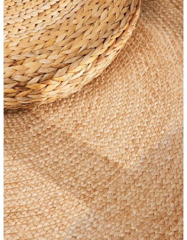Natúr színű kétoldalas kézi szövésű kerek juta szőnyeg ø 240 cm Jutta Gold – Hanse Home