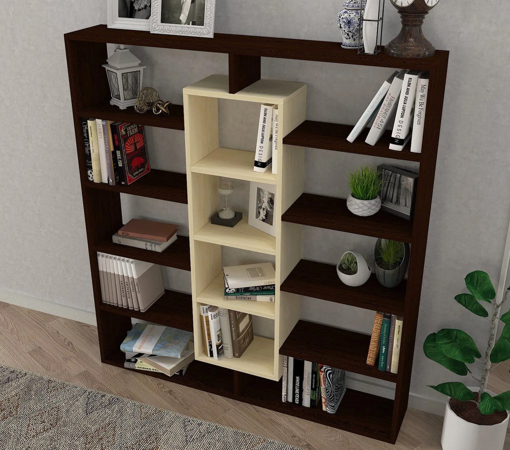 könyvespolc Ample - Birch, Wenge