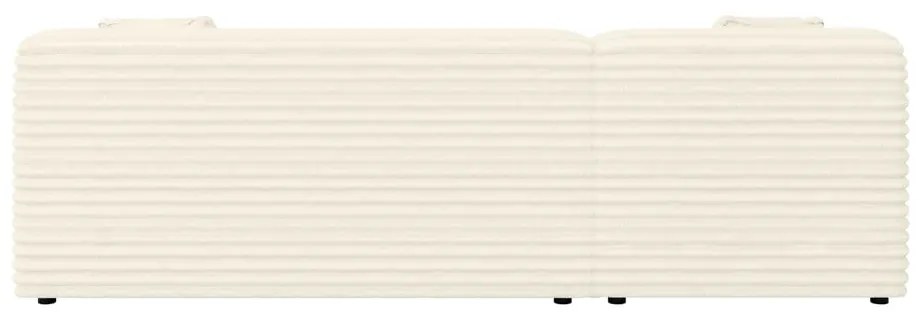 Krémszínű kordbársony sarokkanapé (bal oldali-heverő résszel) Martin – Ropez