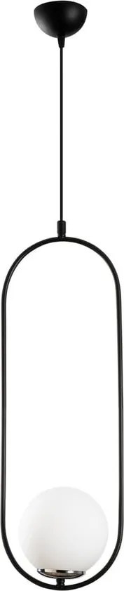 Fekete-fehér függőlámpa üveg búrával Mudoni – Opviq lights