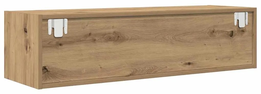 kézműves tölgy színű szerelt fa TV-szekrény 100x31x25,5 cm