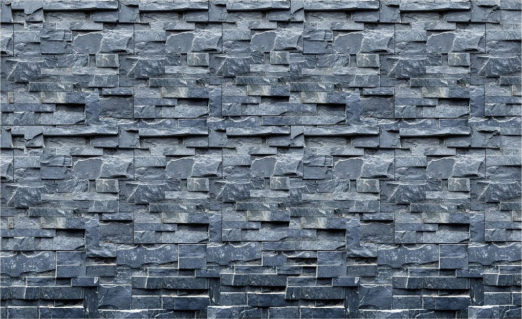 Fotótapéta flizelina Kő fal textúra szürke és árnyékok 208x146 +ragasztó