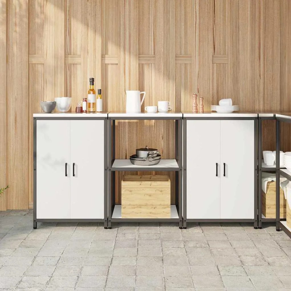 Konyhai Tároló Készlet polcokkal 3 pcs Fehér 180 x 50 x 92 cm
