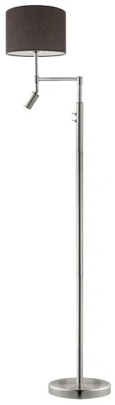 Eglo - LED Állólámpa TUNJA 1xE27/60W/230V + LED/2,1W átm. 30 cm króm/barna