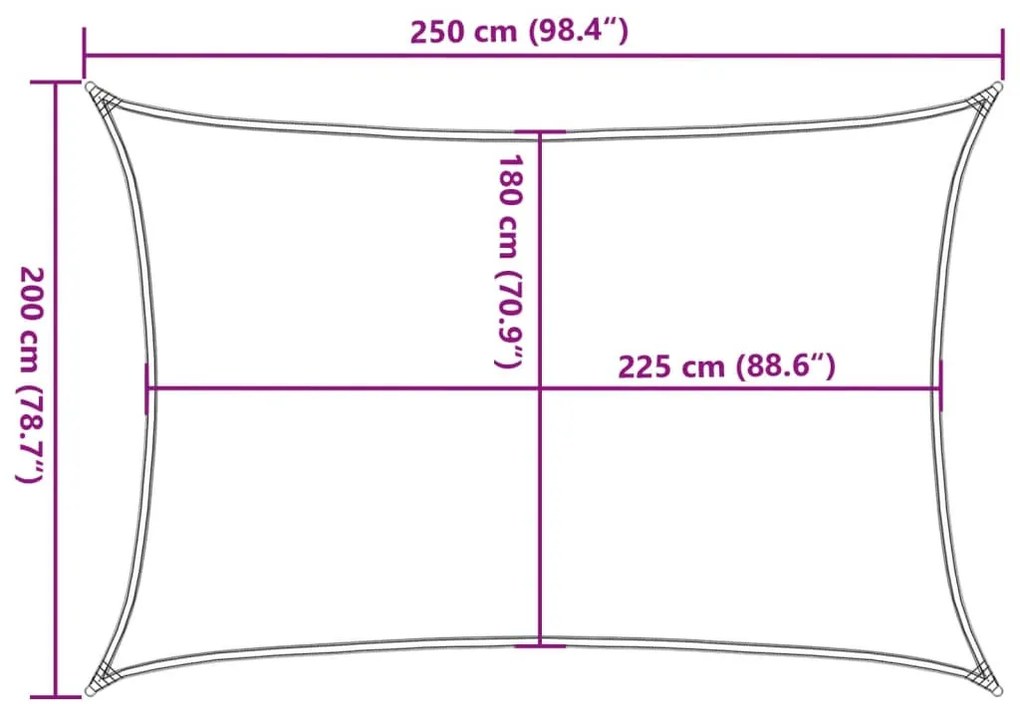 barna HDPE napvitorla 160 g/m² 2 x 2,5 m