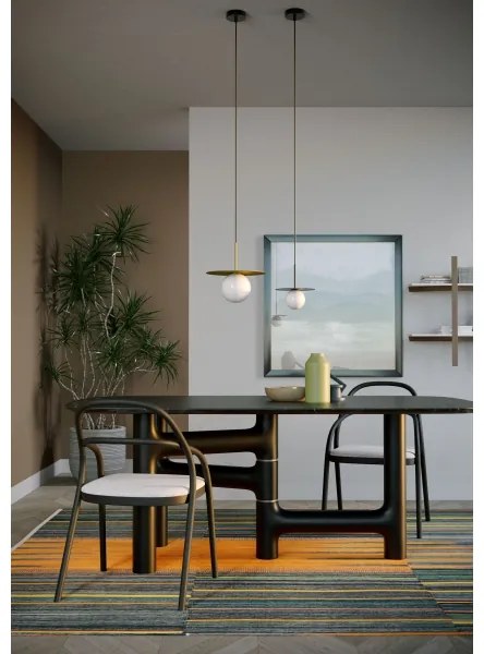 Redo 01-2728 - Csillár zsinóron PLATO 1xG9/10W/230V átm. 20 cm fekete