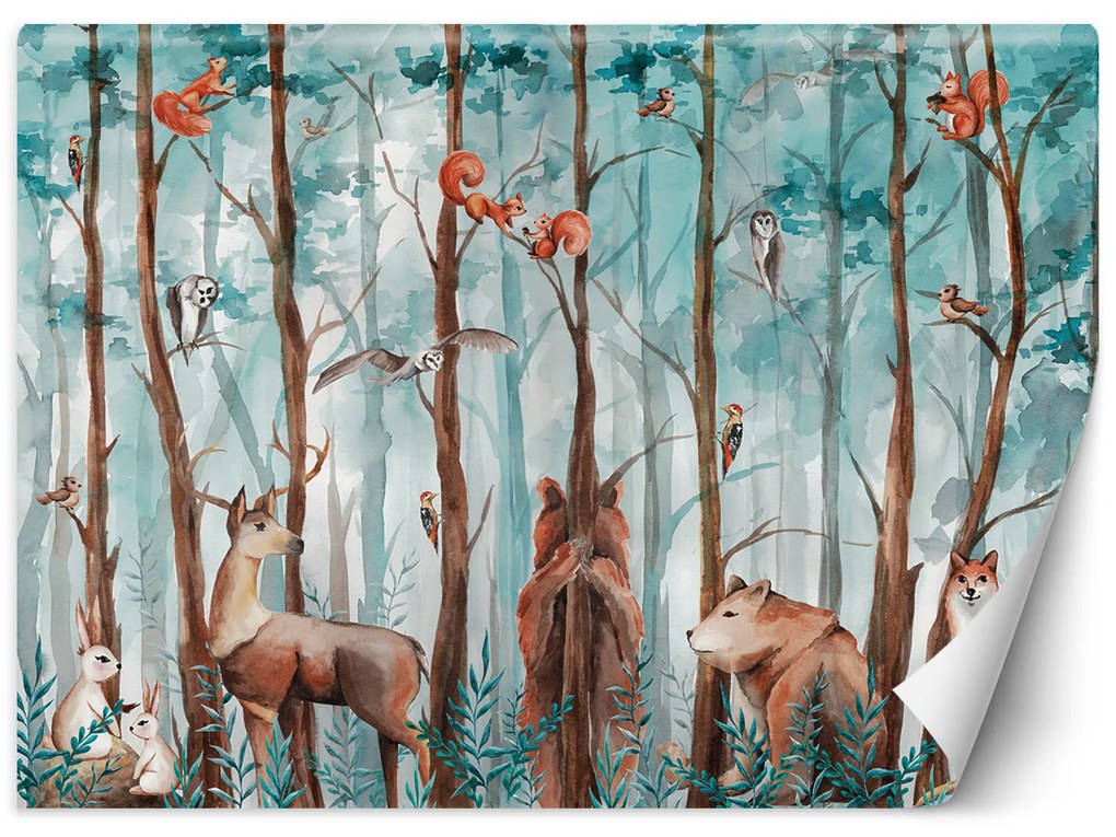 Gario Fotótapéta Erdő és erdei állatok Anyag: Vlies, Méret: 400 x 280 cm