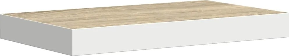 vidaXL tölgyszínű és fehér MDF lebegő fali polc 50 x 23 x 3,8 cm