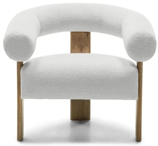 Fehér design fotel KOKEI, tölgy