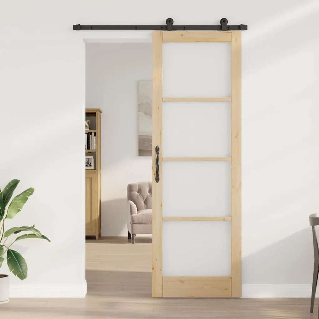 Csúszó Ajtó ORKDAL Barna 78 x 232 cm Fa és fém