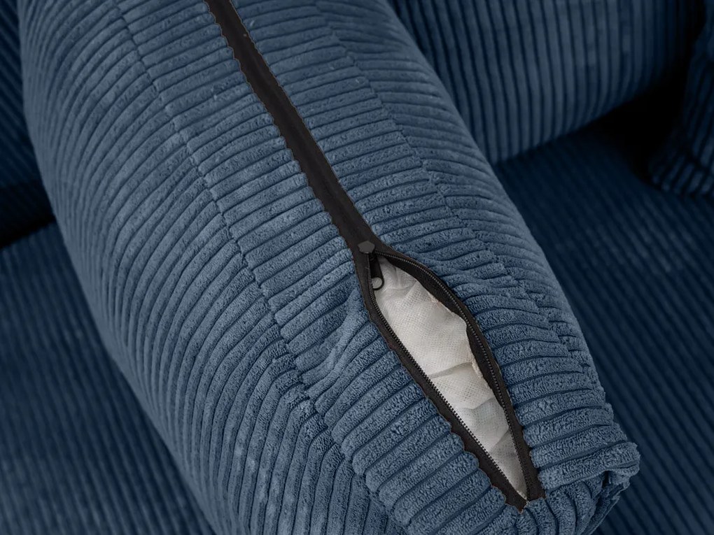 Sötétkék sarokkanapé SMART COSARO, kinyitható + 2 párna AJÁNDÉK