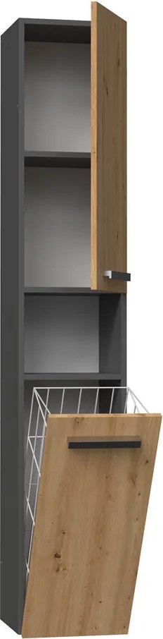 Nel III fürdőszoba szekrény, antracit-tölgy