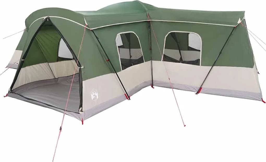 vidaXL 16-Fős sátor tetővel tárolóval Zöld 680 x 510 x 210 cm