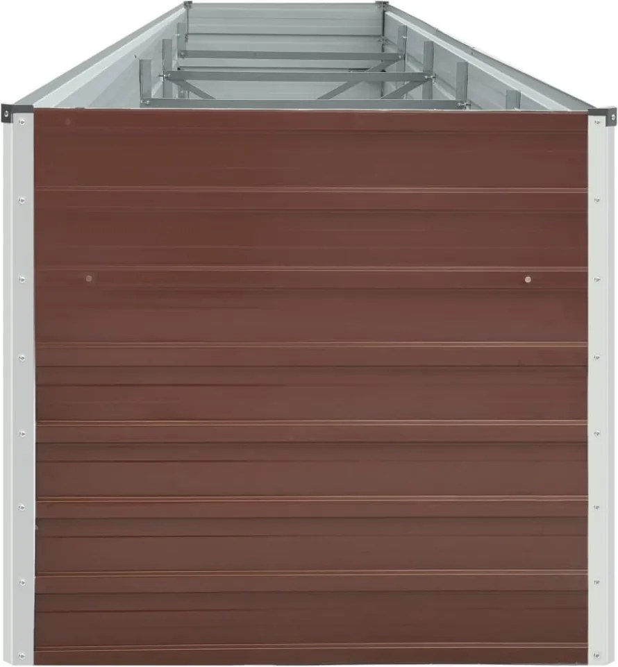 vidaXL barna horganyzott acél kerti magaságyás 400 x 80 x 77 cm