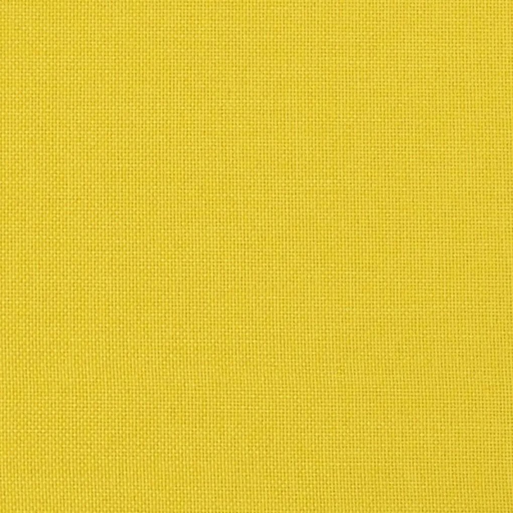 3 személyes világossárga szövet kanapé díszpárnákkal 180 cm