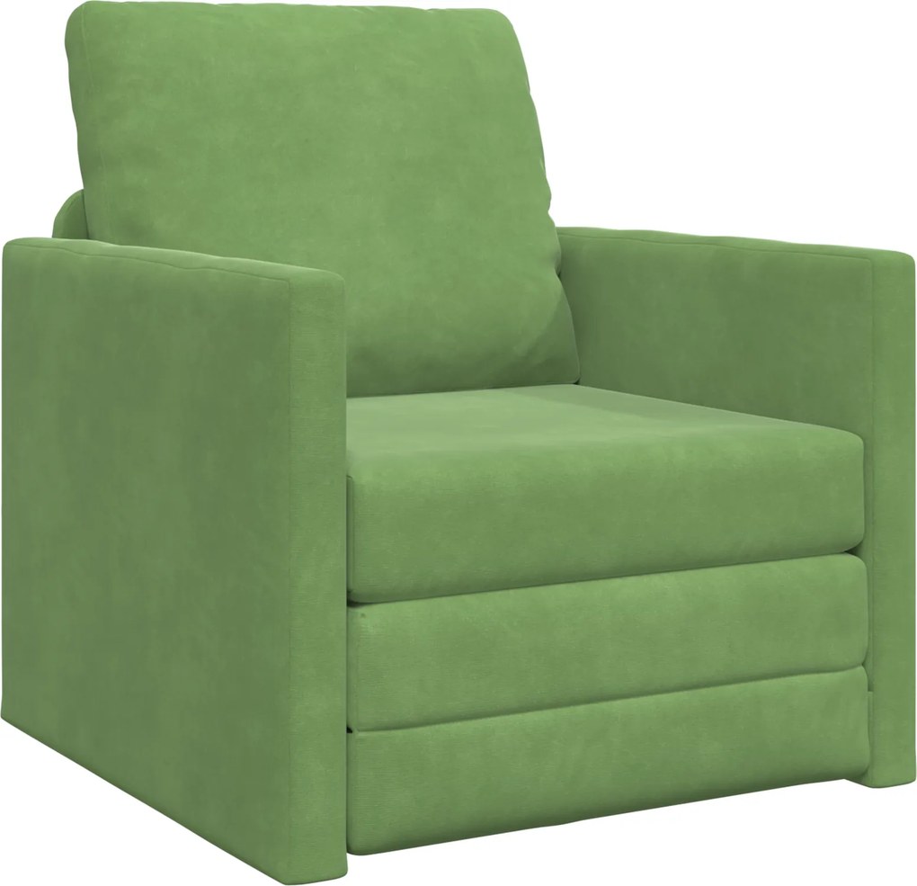 vidaXL Kanapéágy 60cm Világos zöld Bársony