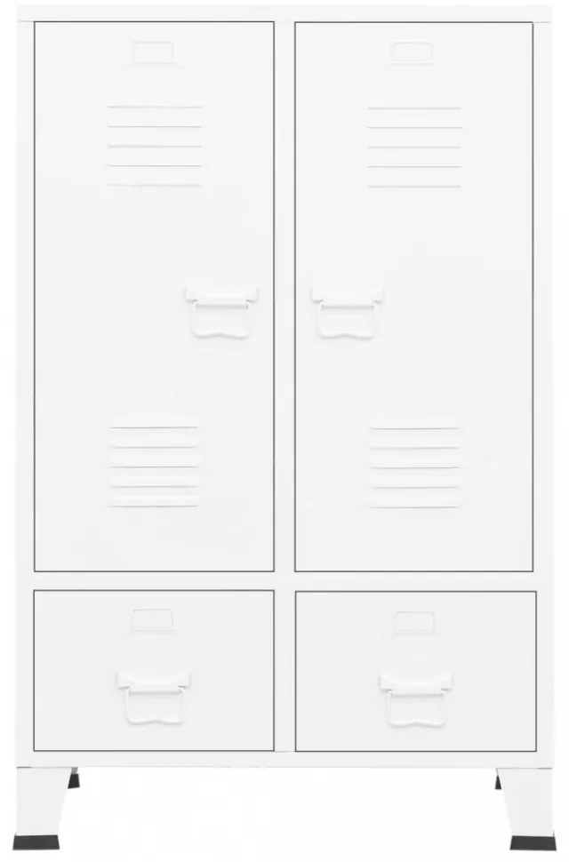 fehér acél ipari stílusú ruhásszekrény 67 x 35 x 107 cm