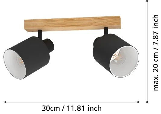 Eglo 99489 - Spotlámpa BATALLAS 2xE27/10W/230V