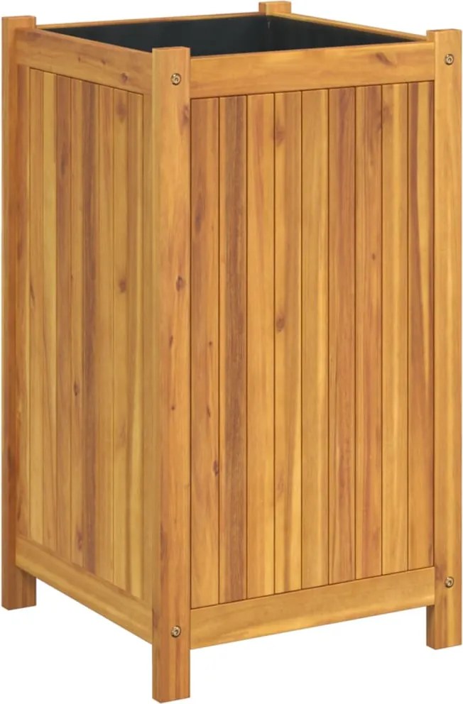 vidaXL tömör akácfa kerti virágtartó béléssel 42 x 42 x 75 cm
