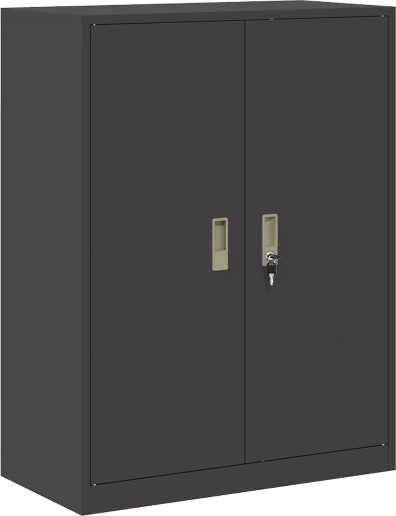 vidaXL Tárolószekrény Fekete 80 x 40 x 105 cm Acél