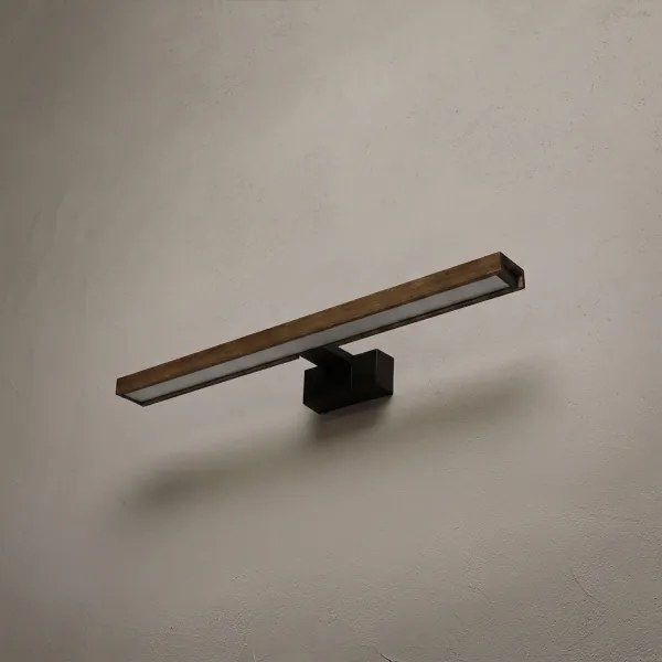 Brilagi - LED fürdőszobai tükör 3 az 1-ben WOODY MIRROR LED/12W/230V IP44 fekete/tölgy/dió
