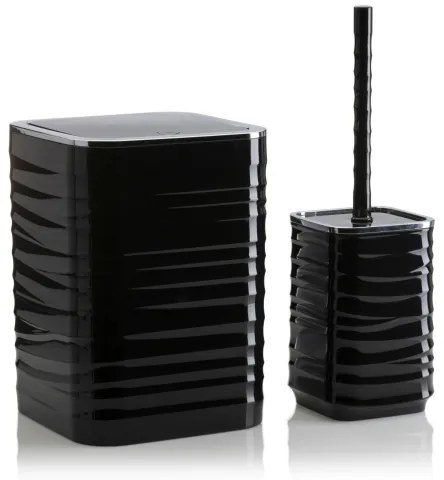 Fürdőszobai készlet WAVE 5 db fekete/króm